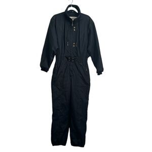 FERA Internationale Vintage Ski Jumpsuit One-Piece Snowsuit Black Womens Size 10